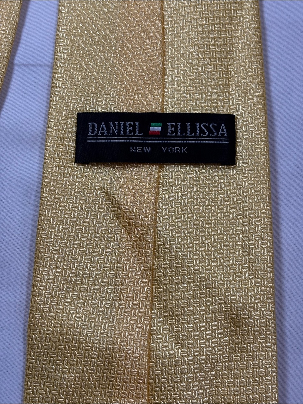 Daniel Ellissa Gold Woven Silk Tie